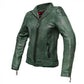 Chaqueta Moto Cuero Invictus Mujer Electra Verde - URA Moto