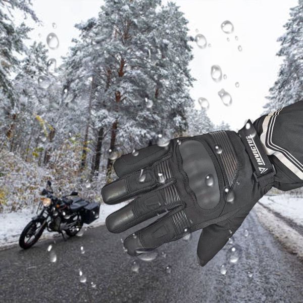 Guante Invierno Invictus Polar Negro Gris Unisex - Térmico Impermeable - URA Moto