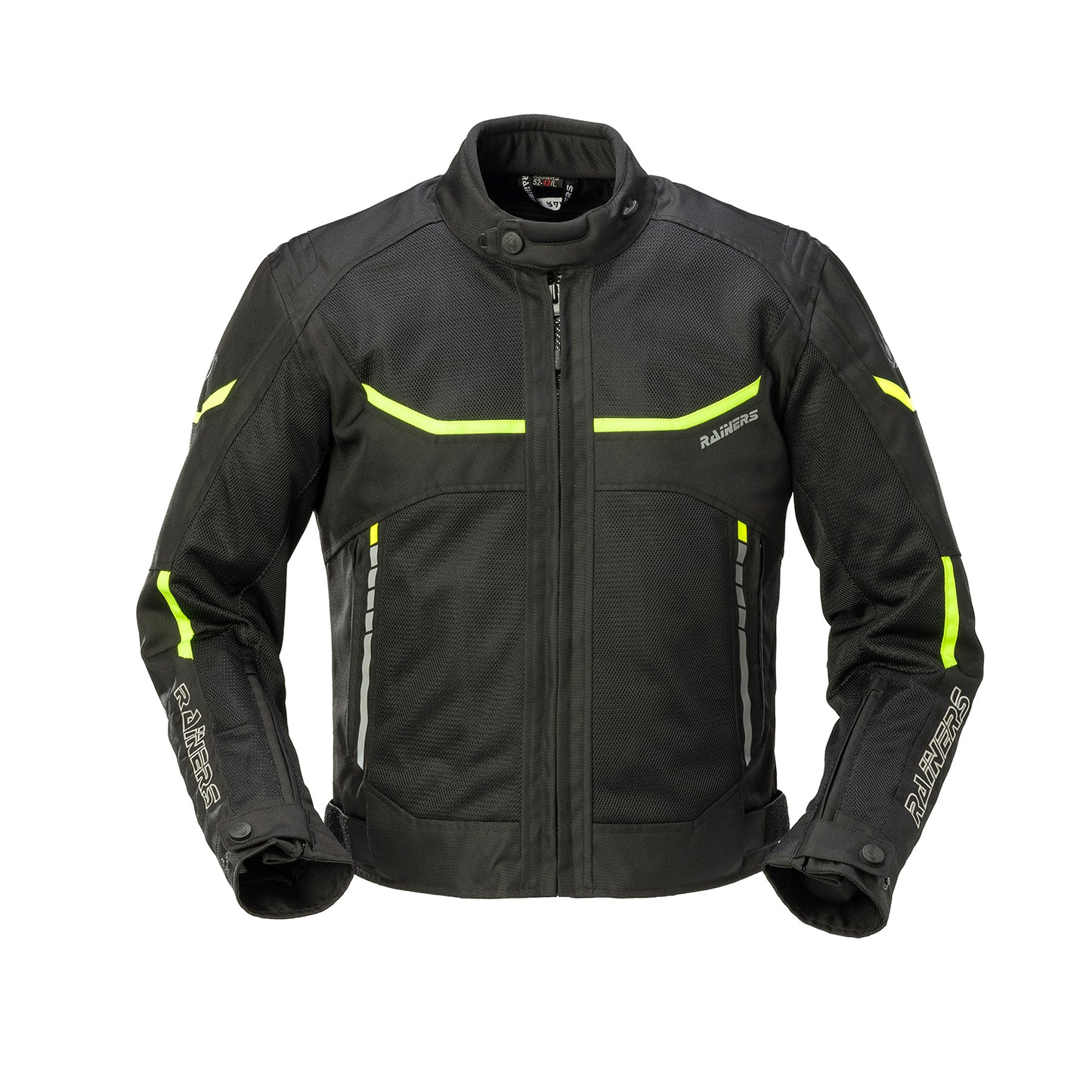 Chaqueta Verano Touring Rainers Jerez 2 NF Negro-Fluor CE Nivel A - Malla Transpirable, Protectores CE Nivel 2
