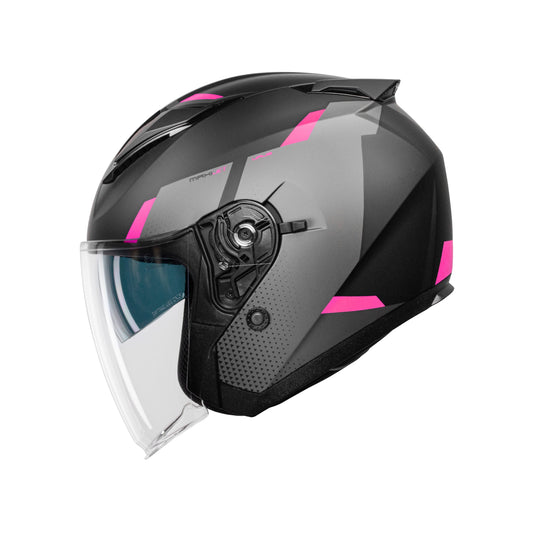 Casco Jet CMS MAXI JET URUS PINK MT – Gráfica Exclusiva Rosa Mate, Pantalla Larga, Visor Solar y ECE 22.06