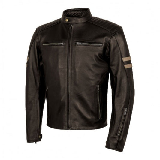 Chaqueta Moto Cuero Moore Legend Marrón - URA Moto