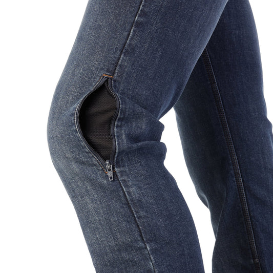 Pantalón Vaquero Rainers Solido Azul Claro CE AA | Kevlar Elástico Protectores Nivel 2 Rodilla/Cadera