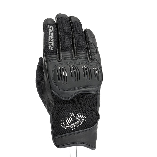 Guante Moto Verano SPRING Negro CE Nivel 1 Rainers Sports | Ventilado Piel Táctil Homologado