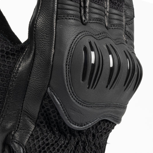 Guante Moto Verano SPRING Negro CE Nivel 1 Rainers Sports | Ventilado Piel Táctil Homologado