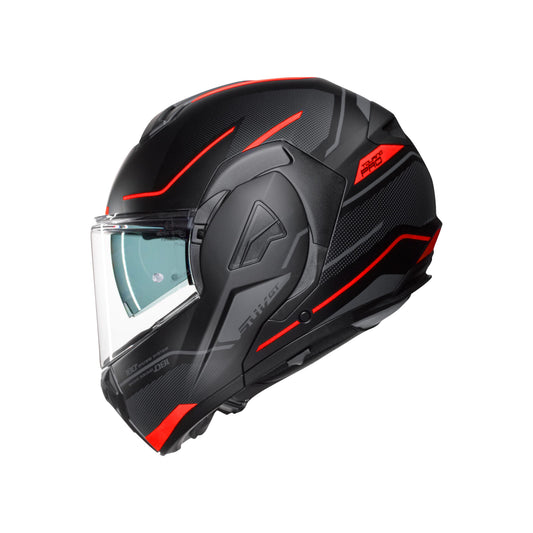 Casco Modular CMS SUV GT TOURING PRO RED MT – Abatible con Visor Solar, ECE 22.06 y Confort Touring