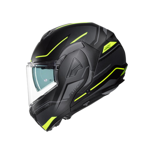 Casco Modular CMS SUV GT TOURING PRO YELLOW REFLEX MT – Abatible de Alta Visibilidad, Visor Solar y Homologación ECE 22.06