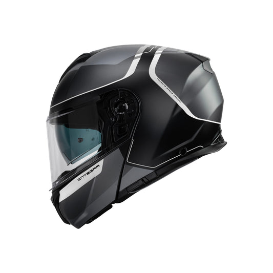 Casco Modular CMS SUV INTEGRA ICE WHITE MT – Abatible con Gráfica Técnica, Visor Solar y Homologación ECE 22.06