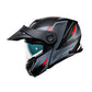 Casco Modular Adventure CMS SUV INTEGRA ADV RED MT – Híbrido Trail con Gráfica Técnica, Visera, Visor Solar y ECE 22.06