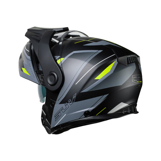 Casco Modular Adventure CMS SUV INTEGRA ADV YELLOW REFLEX MT – Híbrido Trail de Alta Visibilidad, Visera, Visor Solar y ECE 22.06