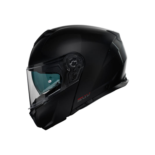 Casco Modular CMS SUV PLAIN BLACK – Abatible Negro Brillante con Visor Solar, Confort Touring y ECE 22.06