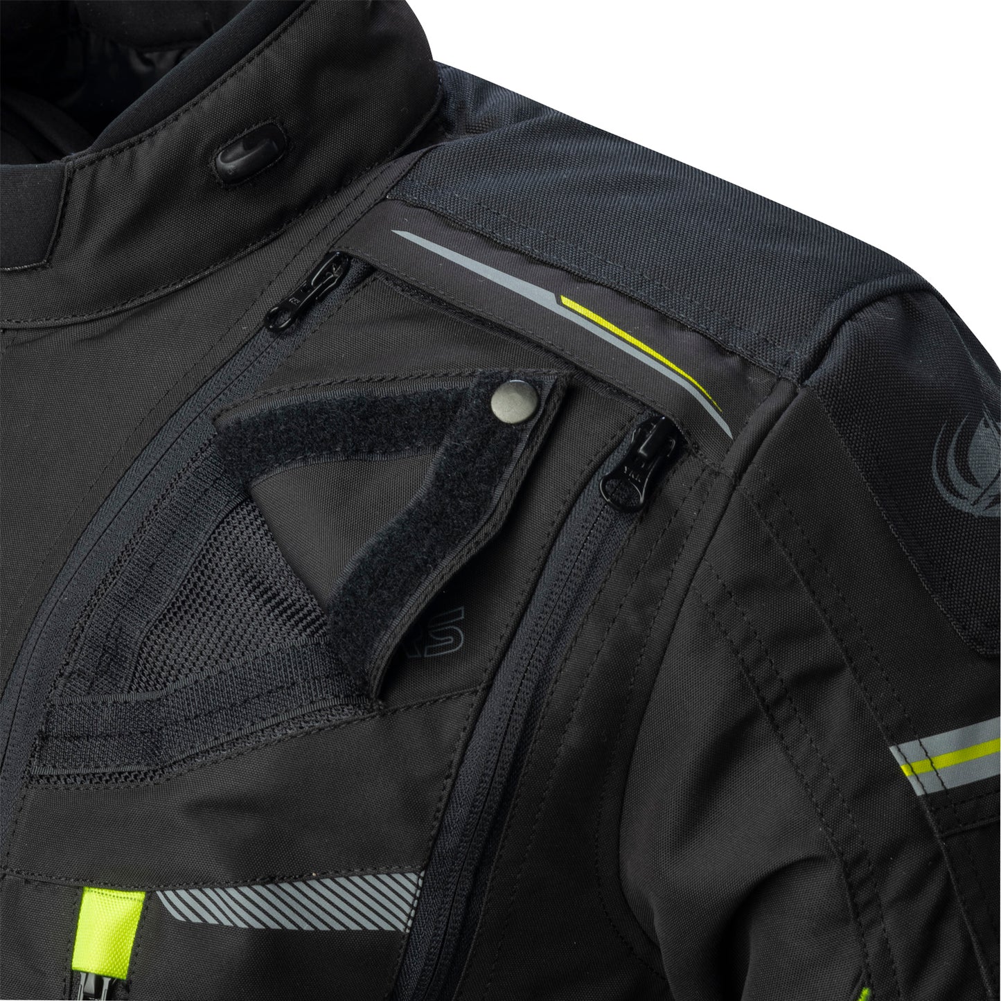 Chaqueta Moto 4 Estaciones Adventure CE Negro Fluor Rainers
