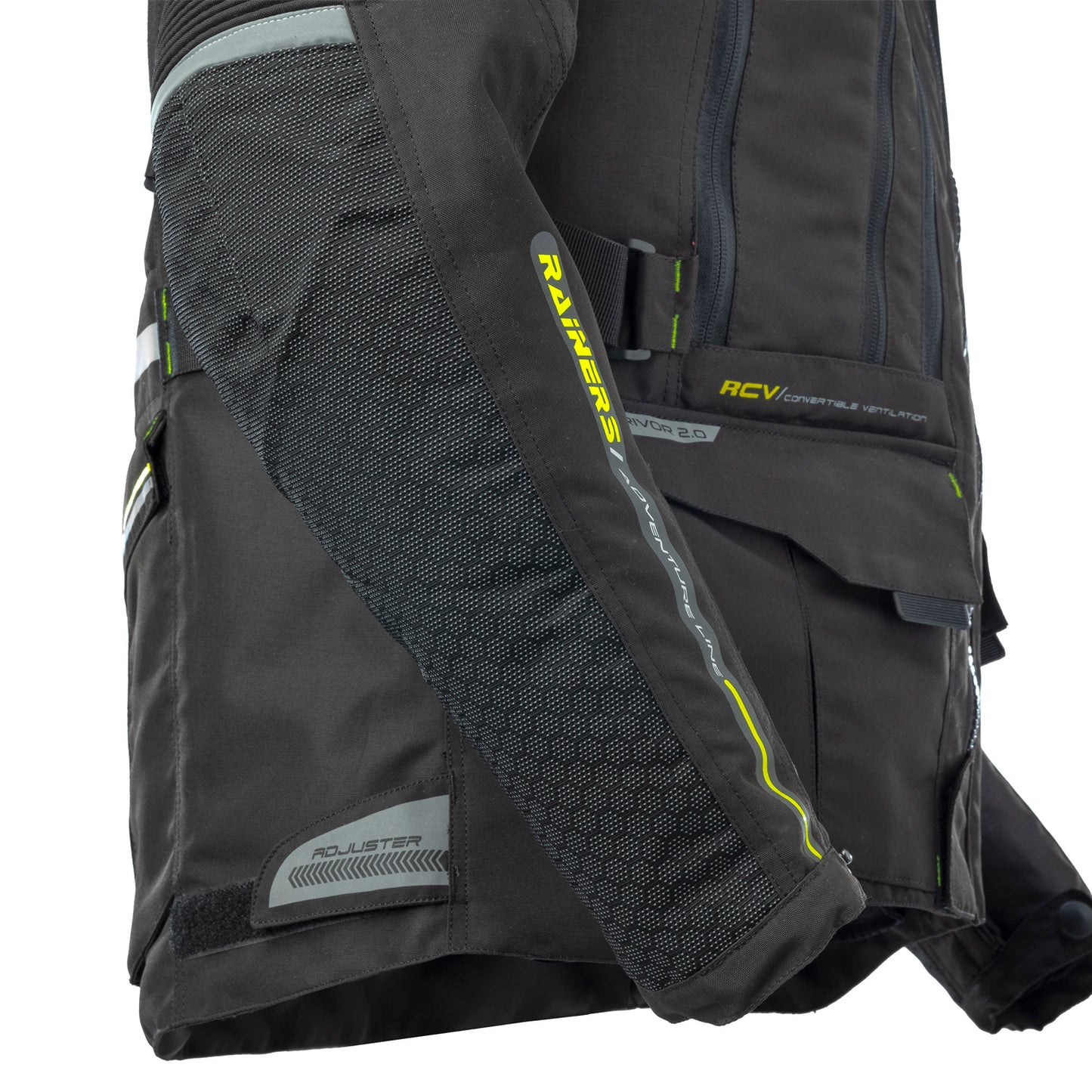 Chaqueta Moto 4 Estaciones Adventure CE Negro Fluor Rainers