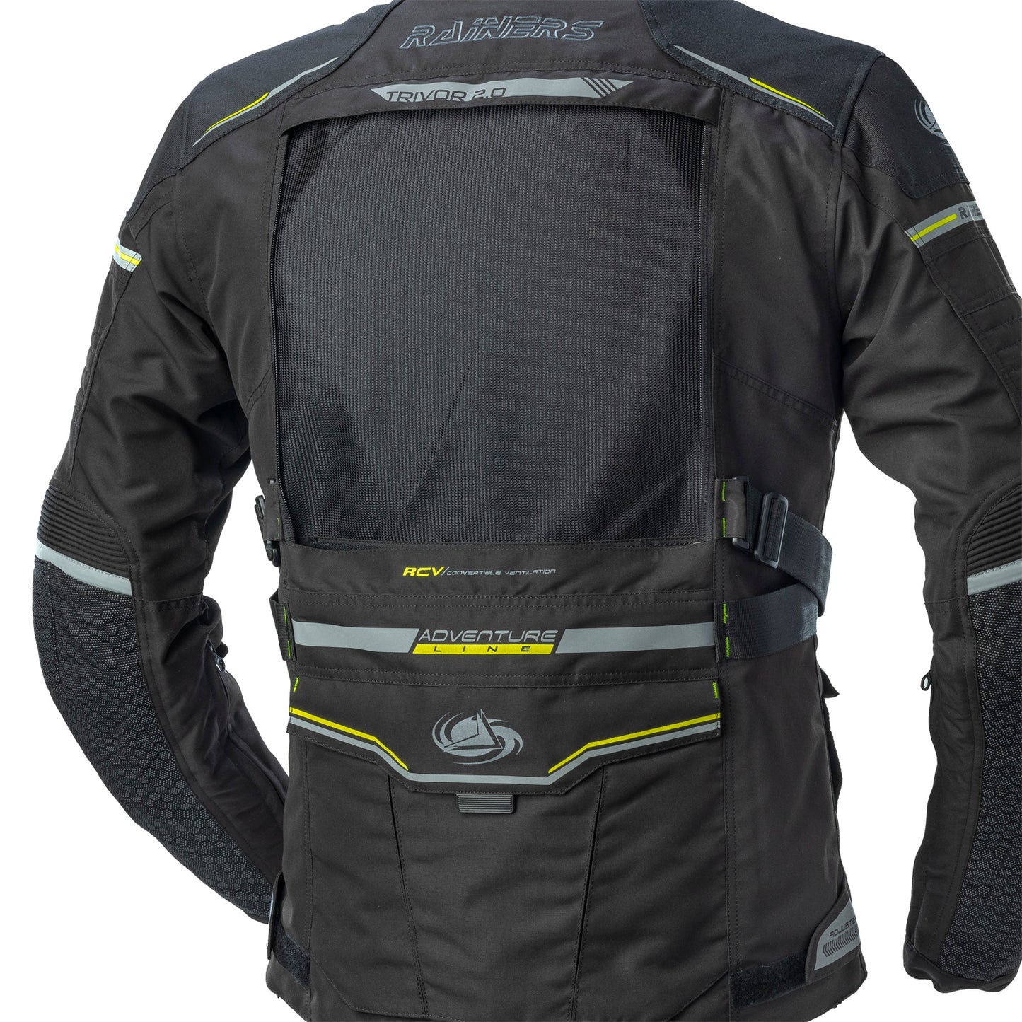 Chaqueta Moto 4 Estaciones Adventure CE Negro Fluor Rainers