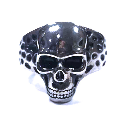 Anillo Acero Calavera Lateral Leopardo - URA Moto