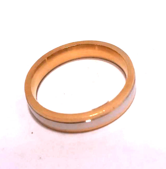Anillo Acero Alianza Cromado-Dorado