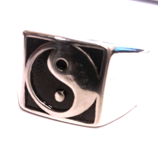 Anillo Acero Yin-Yang