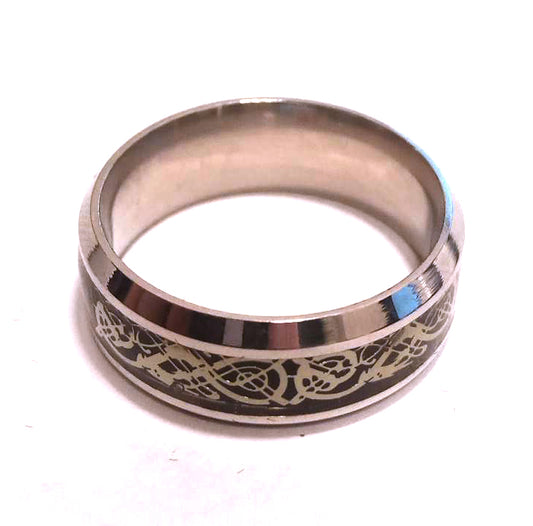 Anillo Acero Alianza Cenefa Dragón