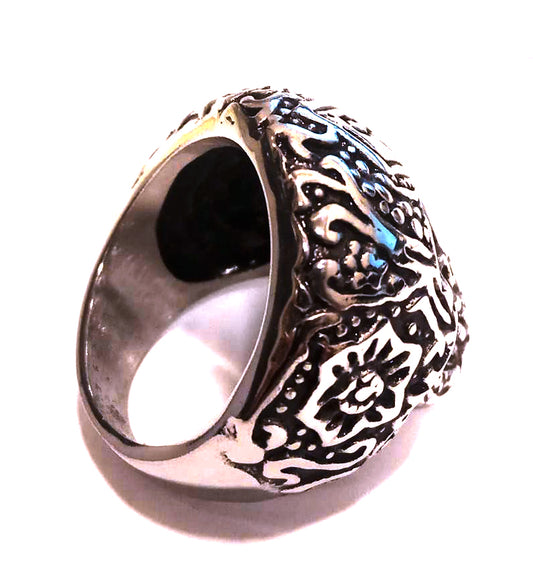 Anillo Acero Calavera Diamantes 8 - URA Moto