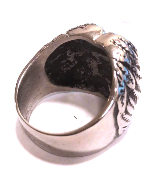 Anillo Acero Calavera envuelta en Alas