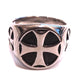 Anillo Acero Sello Cruz Templaria Redonda Cruz Lateral - URA Moto
