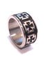 Anillo Acero Cenefa Cruces con Fondo Negro - URA Moto