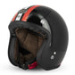 Casco Moto Gasoline Jet Café Racer S250 Negro- Rojo-Blanco Brillante - URA Moto