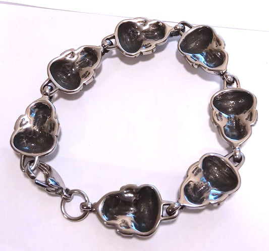 Pulsera Acero Calaveras Cruz Frente - URA Moto