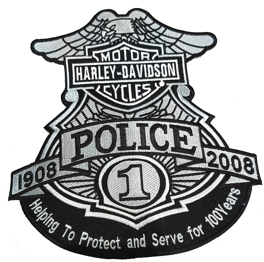 Parche Bordado Termoadhesivo Harley Davidson Police