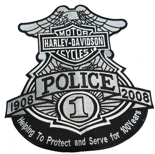 Parche Bordado Termoadhesivo Harley Davidson Police