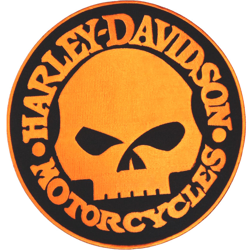 Parche Bordado Harley Davidson Redondo Naranja - URA Moto