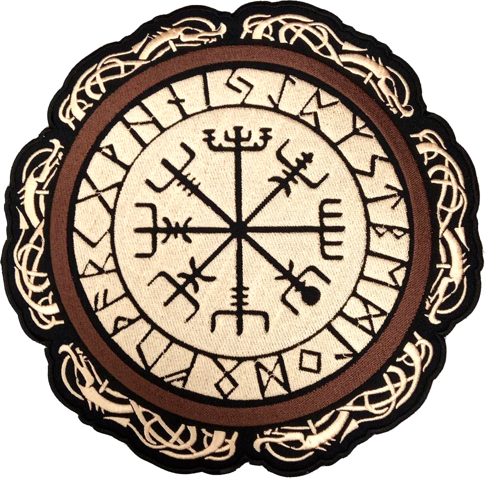 Parche Bordado Termoadhesivo Brújula Vikinga - URA Moto