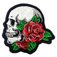 Parche Bordado Termoadhesivo Calavera Rosa Lateral - URA Moto