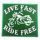 Parche Bordado Termoadhesivo Live Fast Ride Free - URA Moto