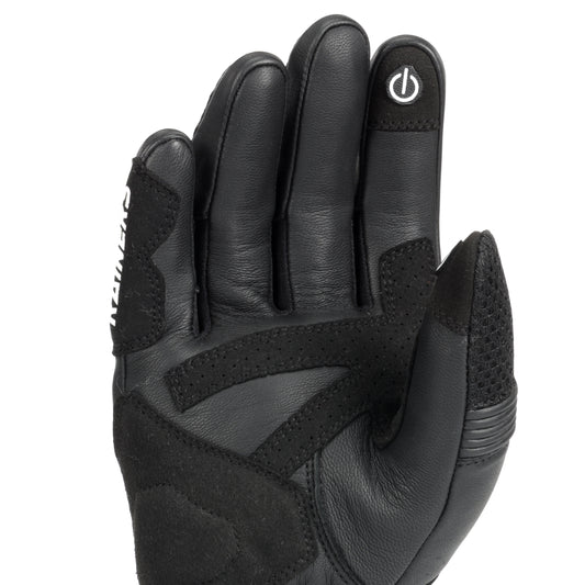 Guante Touring Verano X-RING Negro CE Rainers | Piel Rejilla Táctil