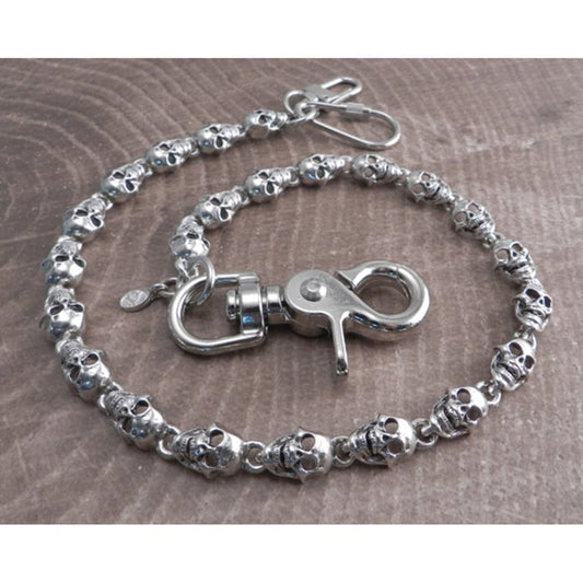 Cadena para billetera Amigaz con calavera plana de 40 cm