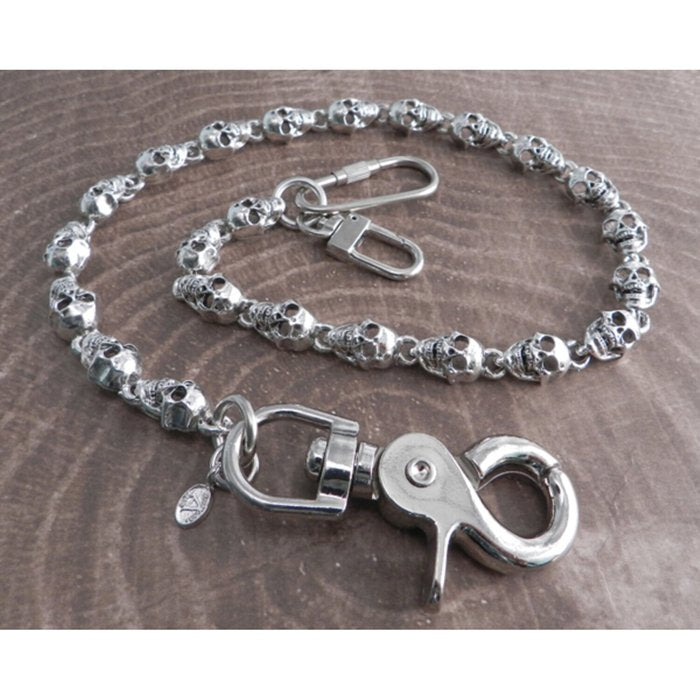 Cadena para billetera Amigaz con calavera plana de 40 cm