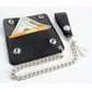 Cartera de cadena de motociclista de cuero negro Amigaz Jr. - URA Moto
