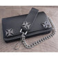 Cartera de cuero negro con cadena estilo motero Amigaz - URA Moto