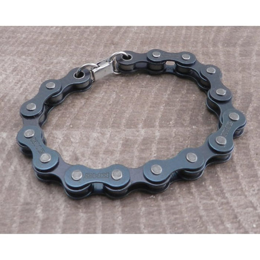 Pulsera de cadena de bicicleta negra Amigaz de 8"