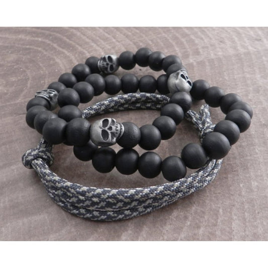 Conjunto de pulseras de paracord y cuentas de calavera AmiGaz