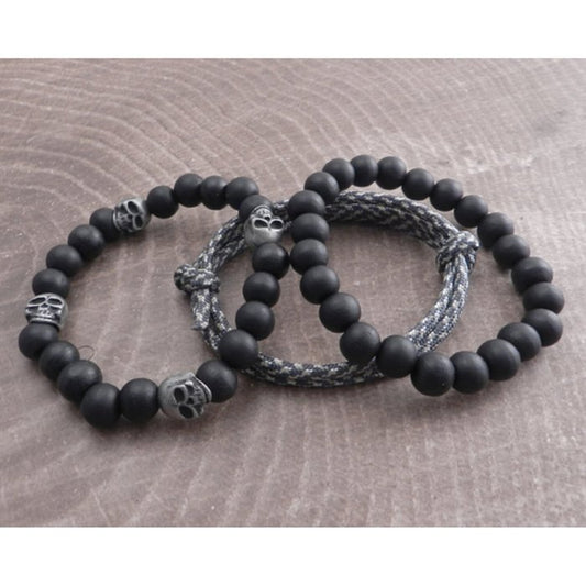 Conjunto de pulseras de paracord y cuentas de calavera AmiGaz