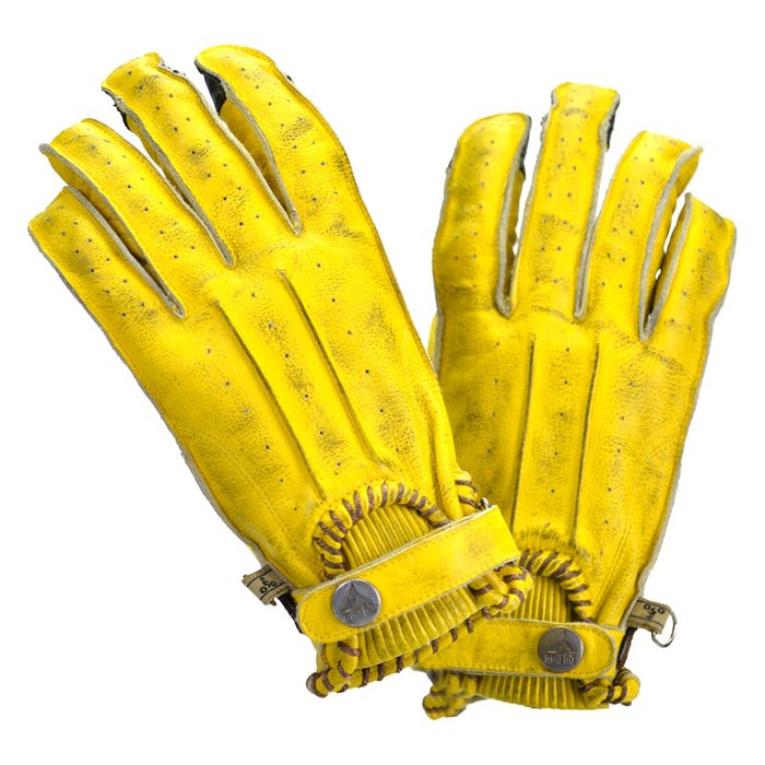 Guantes By City Second Skin Amarillos Piel Perforada Verano CE - URA Moto
