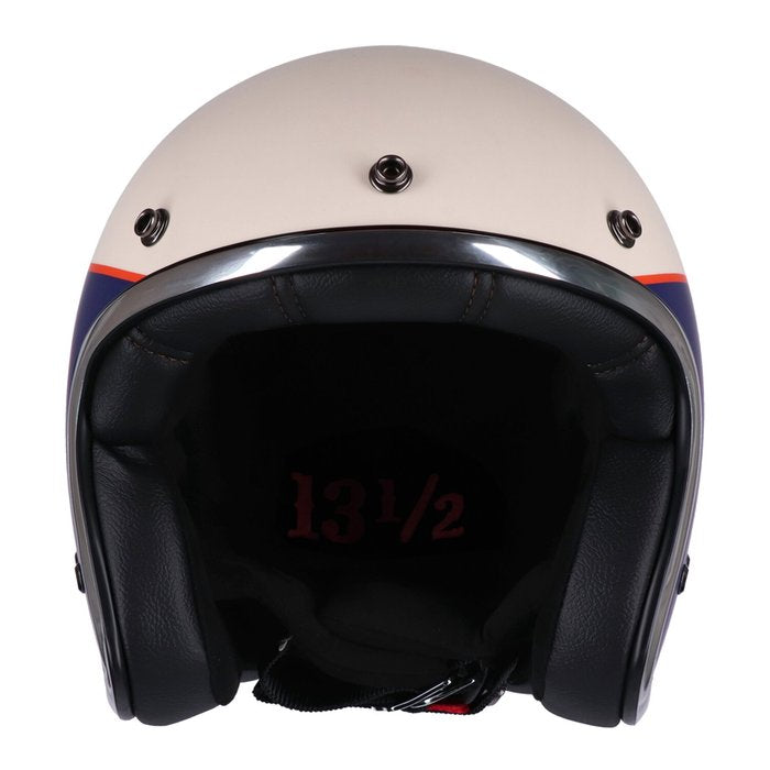 Casco Jet con calavera de 13 1/2 Superior vintage blanco