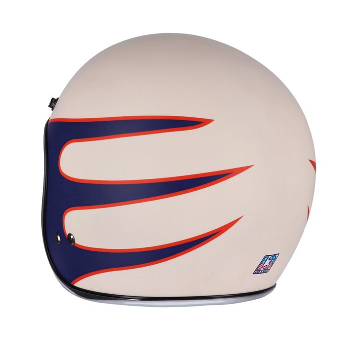 Casco Jet con calavera de 13 1/2 Superior vintage blanco