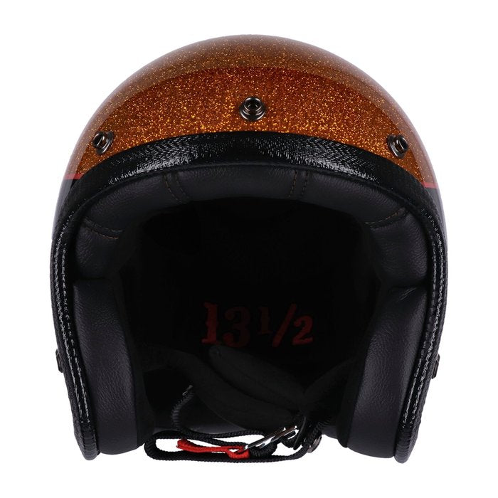 Casco JET con calavera de 13 1/2" con escamas de metal superiores