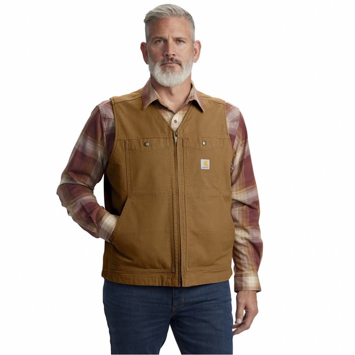 Chaleco Carhartt Montana Duck Marrón Rugged Flex Aislante CE - URA Moto