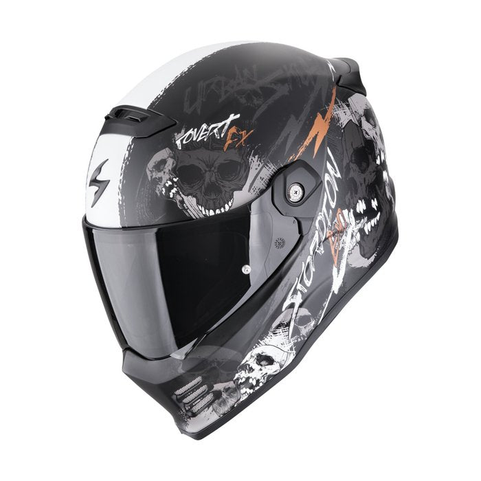 Casco Scorpion Covert FX Skullz Negro Mate ECE
