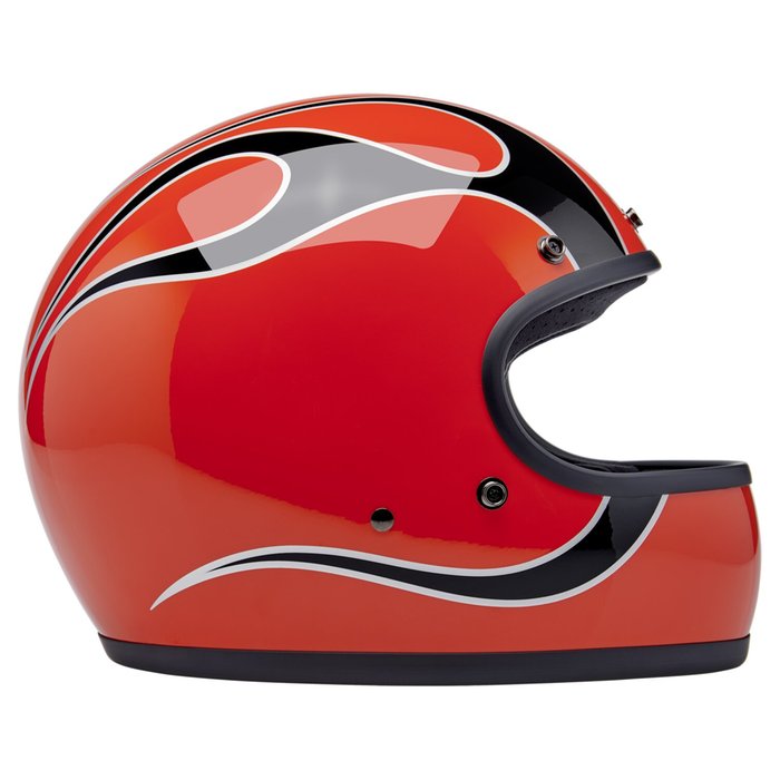 Casco Biltwell Gringo Comp Llamas Naranjas