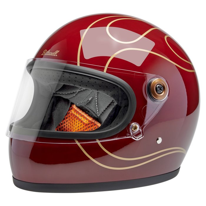 Casco Biltwell Gringo S Llamas Rojas Granate