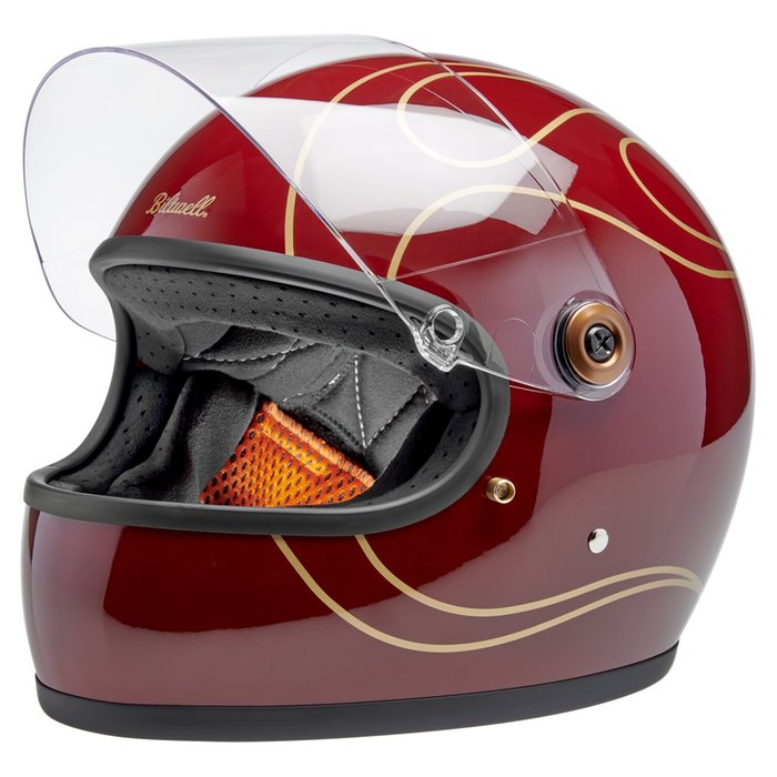 Casco Biltwell Gringo S Llamas Rojas Granate
